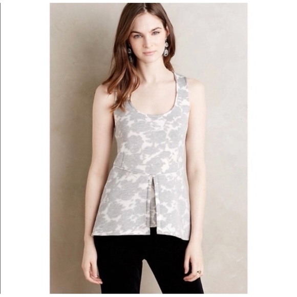 Anthropologie Tops - Akemi + Kin Anthropologie Gray Scuba Peplum Top Size Medium